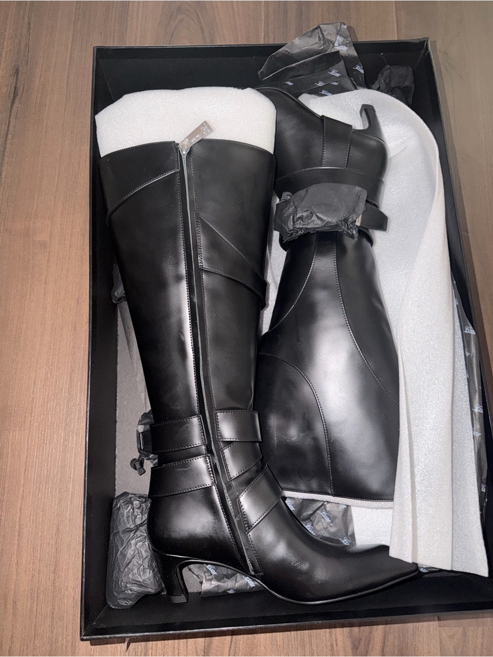 NIB! Luar Keyla Boot in Smooth Black Leather in size 37 - Picture 5 of 11